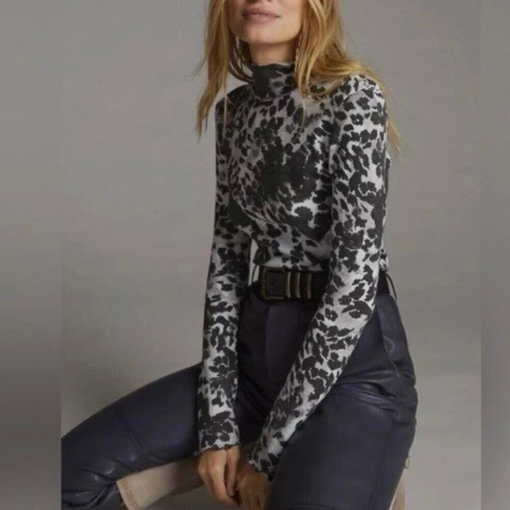 Anthro Pilcro Printed Long Sleeve Turtleneck - size Small